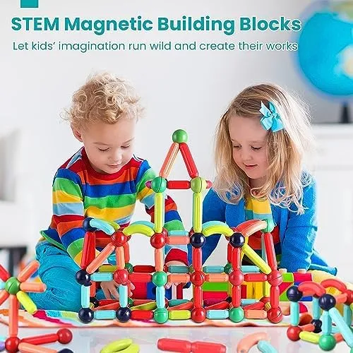 MagnaBuild Pro – DIY Magnetic Building Sticks & Balls Set (STEM Creative Toy)